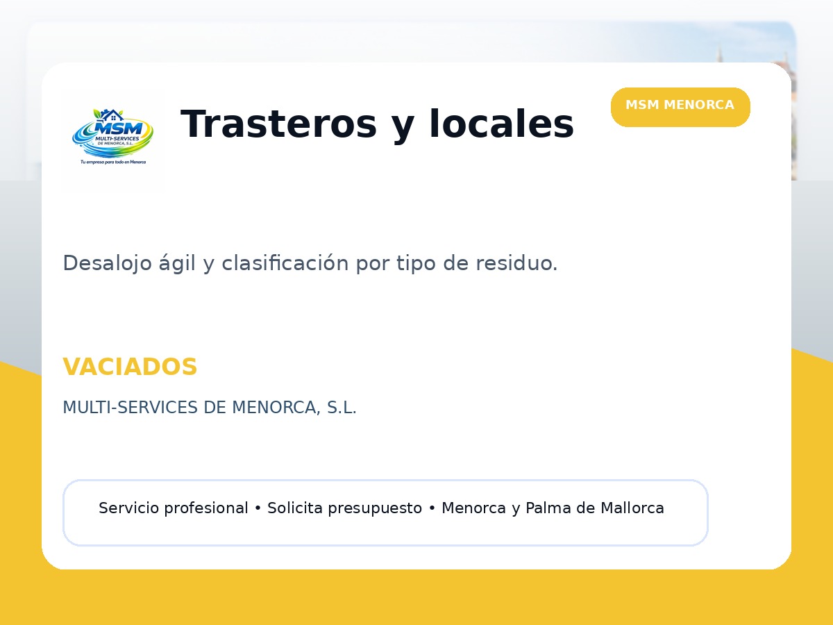 Reciclaje y vaciados en Menorca